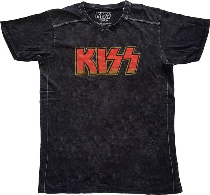 KISS Unisex Adult Classic Snow Washed Logo T-Shirt (XL)