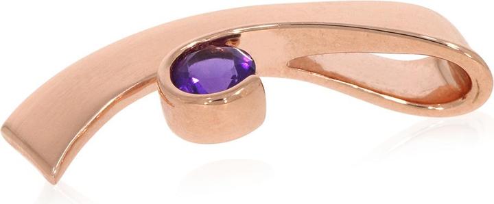 Immagine prodotto Xen Ciondolo con ametista da 5 mm circa 0,50 ct. placcato oro rosa (Argento 925)