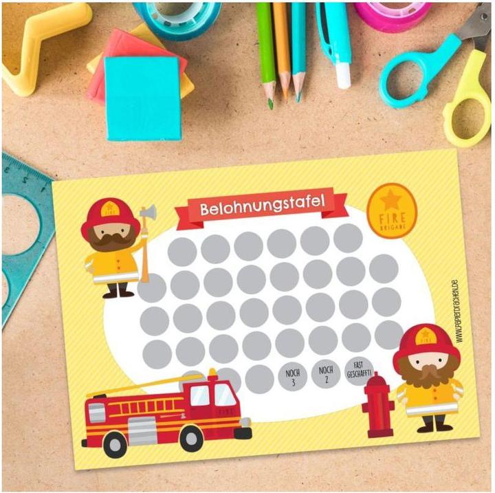 Image du produit Papierdrachen Tableau de récompense set 6 - Pompier