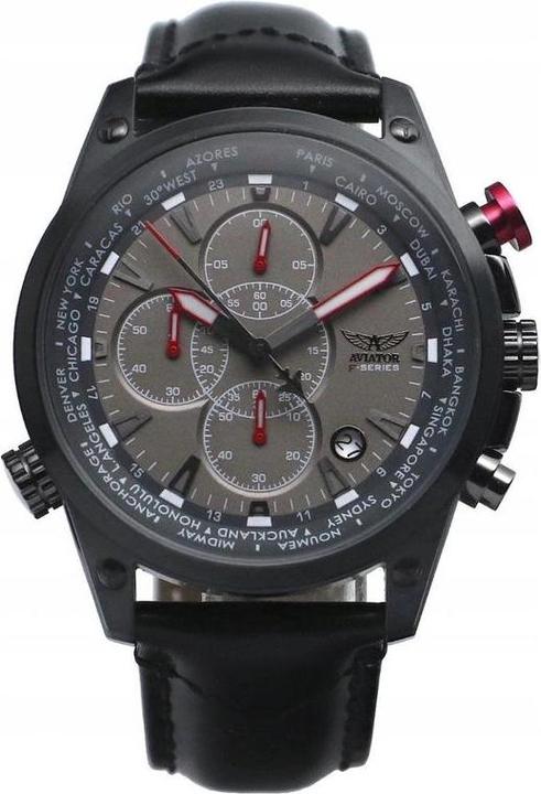 Image du produit Aviator AVW1369G185S - Heren - Horloge - 45 mm - Zwart (45 mm)