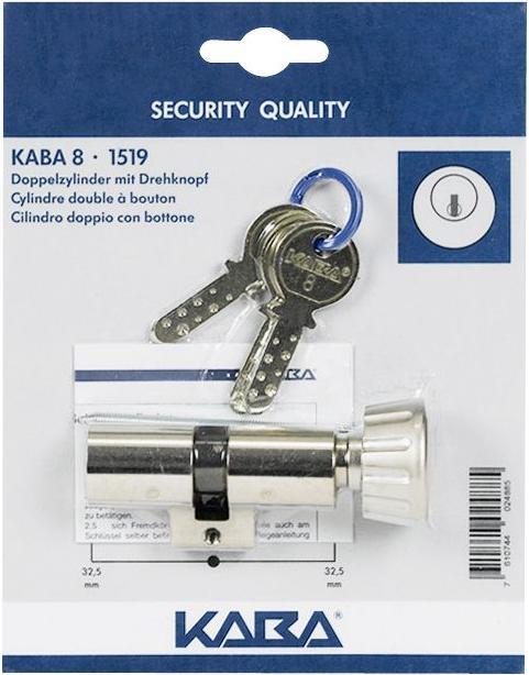 Dormakaba Knob double cylinder Kaba 8 1519 32.5/32.5 mm SB (Rotary knob cylinder)