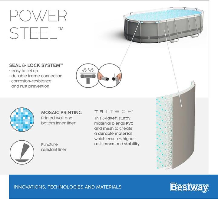 Produktbild Bestway Power Steel Oval Set (424 x 250 x 100 cm)