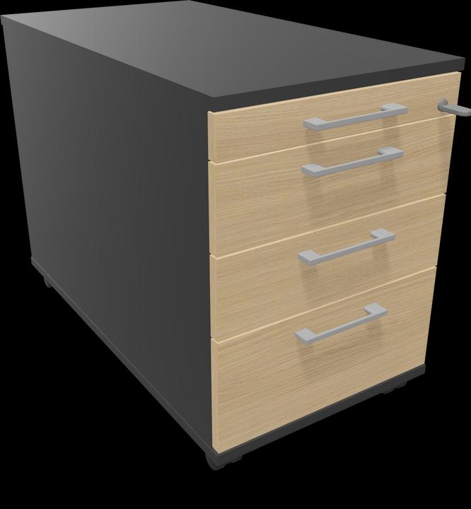Décor en chêne blanchi, Gris argenté, Noir, Gris foncé