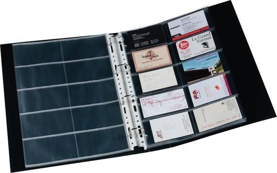 Image du produit Pro Office Pochettes pour cartes de visite, a4, pour 20 cartes de visite, sachet de 10 pièces.