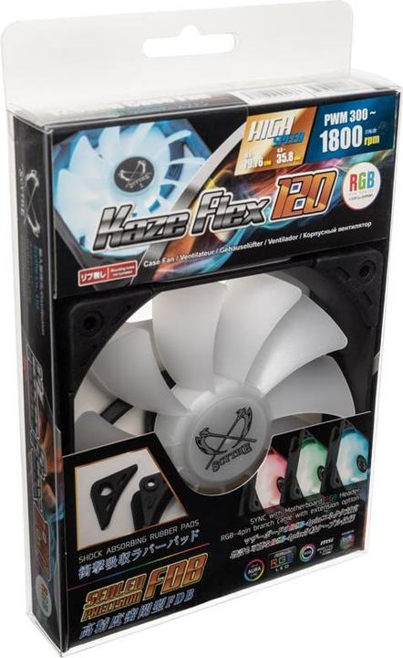 Produktbild Scythe Kaze Flex RGB PWM Lüfter, 300-1800 U/min (120 mm, 1 x)
