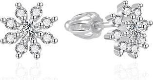 Agato - Sparkling silver earrings with zircons AGT-E071SW