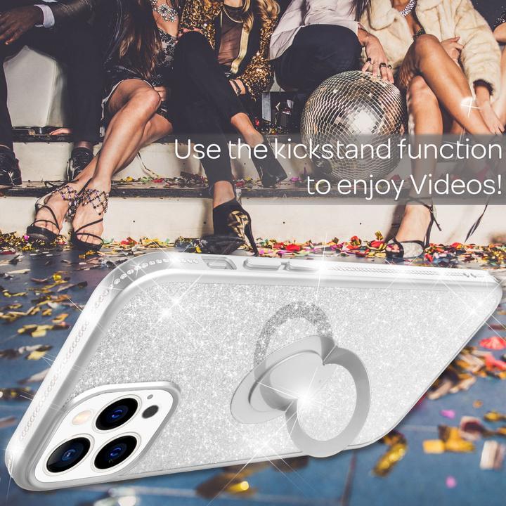 Actual product image Nalia Ring Glitter Silicone Cover (Apple iPhone 13 Pro)