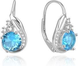 Image du produit Beneto - Beautiful silver earrings with blue zircons AGUC2681-L. BLUE