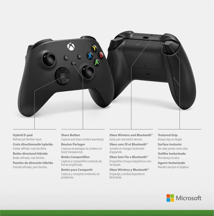 Immagine prodotto Microsoft Xbox Wireless Controller - Carbon Black (Xbox Series X, Xbox One X, PC, Xbox One S, Xbox Serie S)