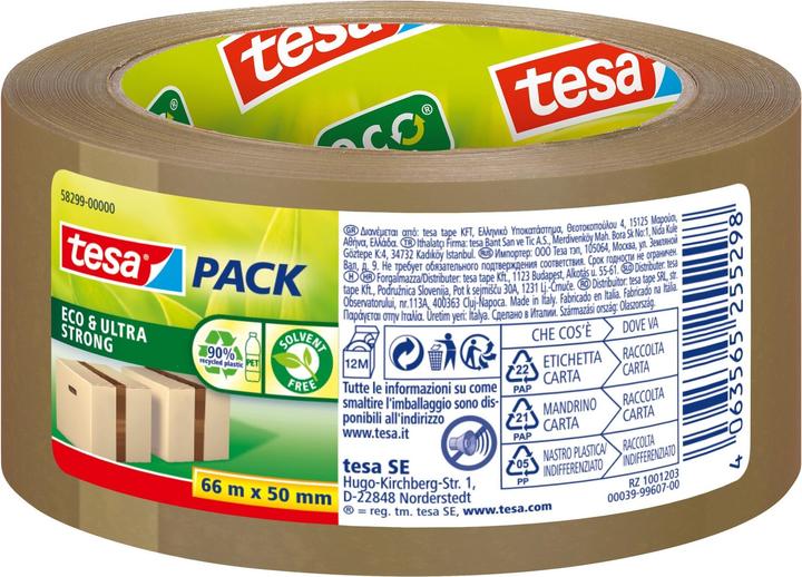 Produktbild tesa tesapack® Eco & Ultra Strong Paketklebeband 66m:50mm, lösemittelfrei (50 mm)