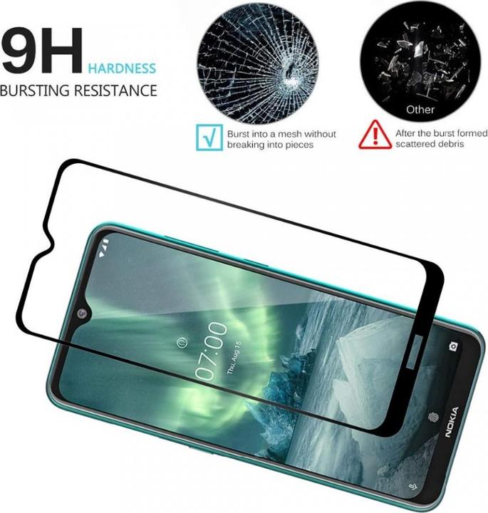Immagine prodotto Screenguard Nokia 7.2 Pellicola protettiva di vetro a schermo intero 2.5D 9H (1 Pezzo/i, Nokia 7.2)