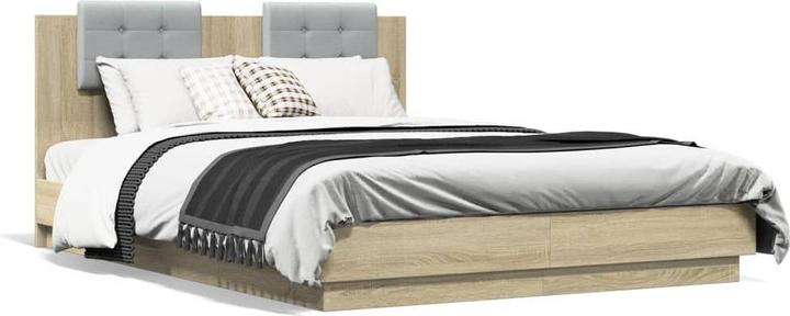 Produktbild VidaXL Bettgestell mit Kopfteil Sonoma-Eiche (150 x 200 cm)