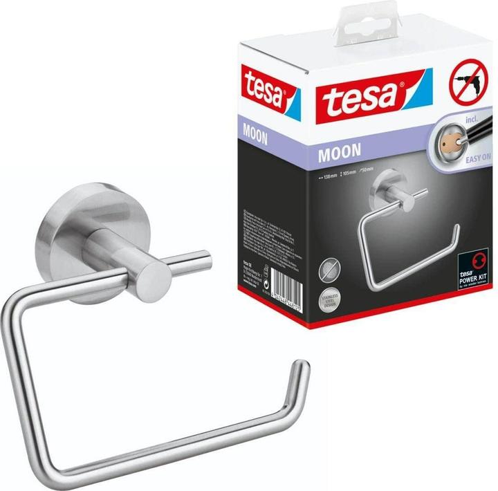 Image du produit tesa MOON Support de rouleau de papier toilette avec solution adhésive sans perçage