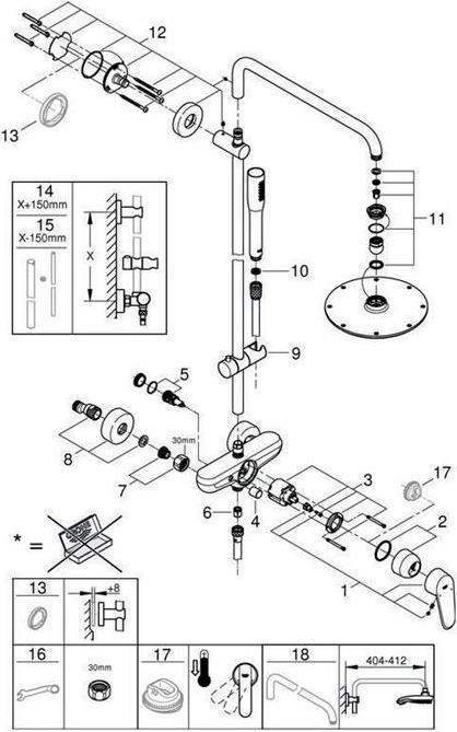 Actual product image Grohe Shower system EUPHORIA EURODISC C System 210 m EH mixer chr