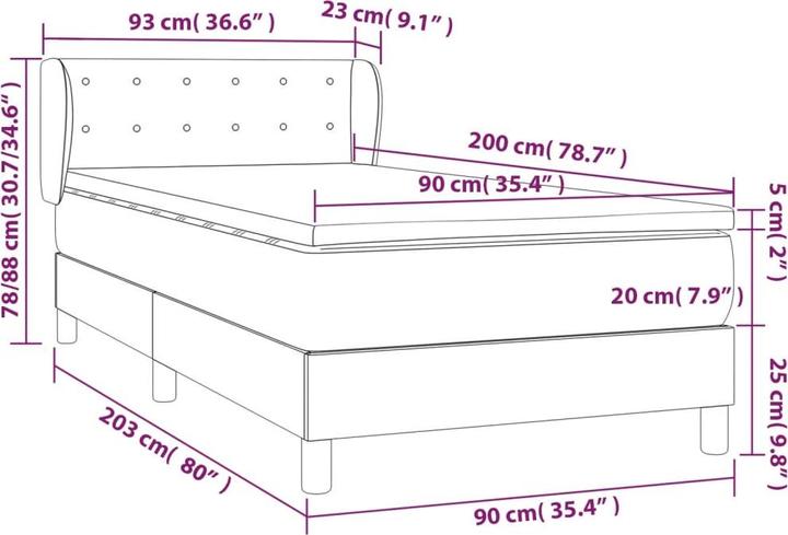 Produktbild VidaXL Karla (90 x 200 cm, 90 x 200 cm)