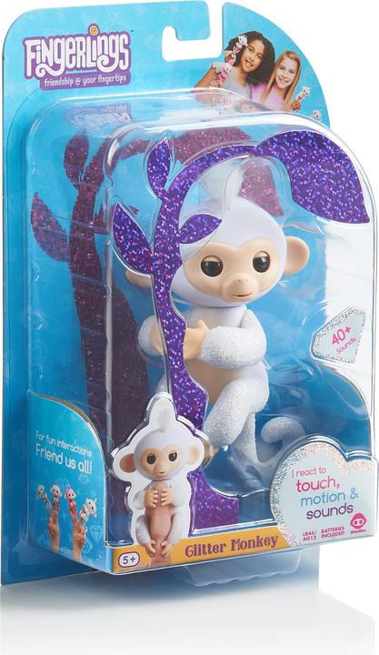 Actual product image WowWee Fingerlings glitter monkey Sugar white