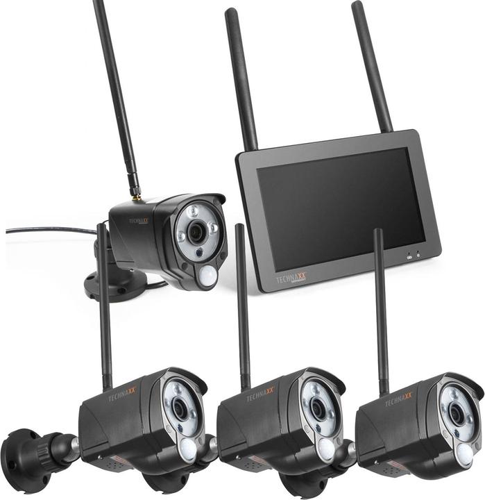 Actual product image Technaxx Wireless surveillance camera set, 7" touchscreen receiver, 4 FullHD IP cameras