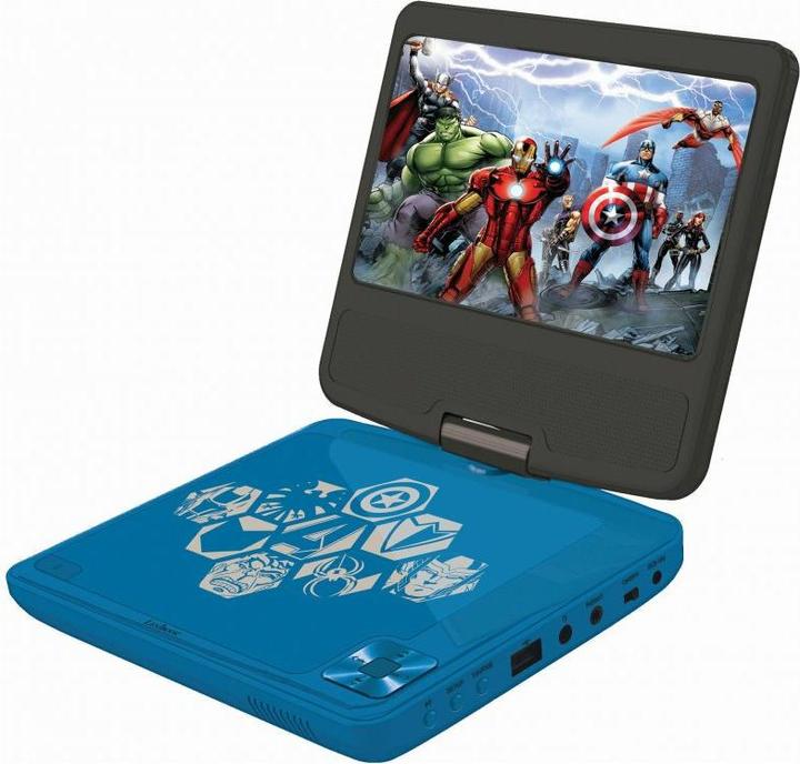 Produktbild Lexibook Tragbarer DVD Player im Avenger Design, mit 7 Zoll Display, USB Anschluss und Kopfhörer (Tragbarer DVD-Player)