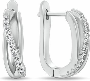 Actual product image Brilio Silver - Delicate silver earrings with clear zircons EA1092W