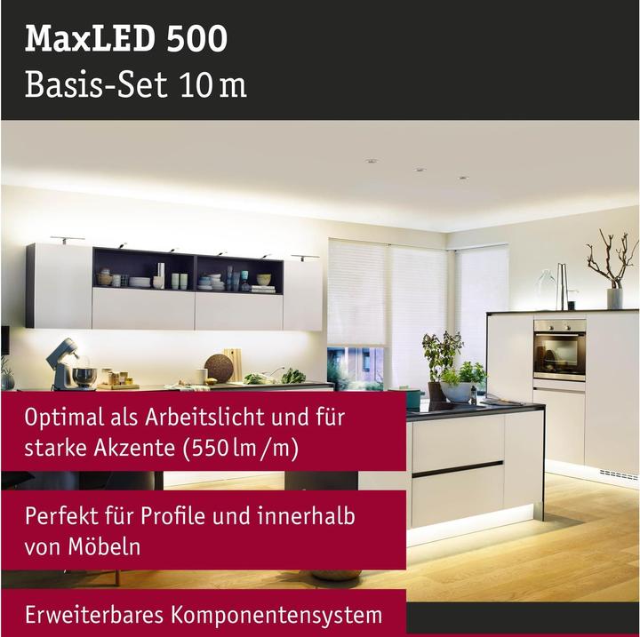 Image du produit Paulmann Kit MaxLED 500 Stripe (Blanc chaud, 1000 cm, Intérieur)