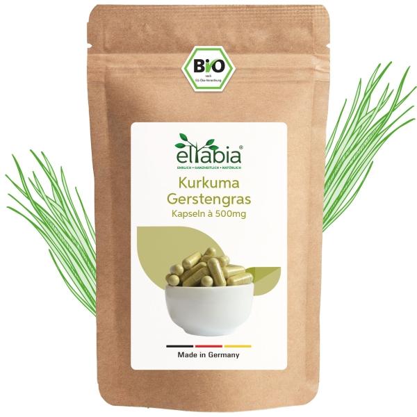 Immagine prodotto Eltabia Curcuma biologica erba d'orzo capsule 100 (100 Pezzo/i, Pillole)