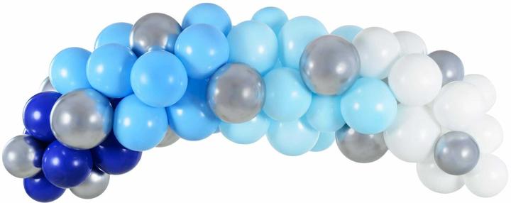 Produktbild Partydeco Bogen aus Luftballons Blau und Silber (1 x)