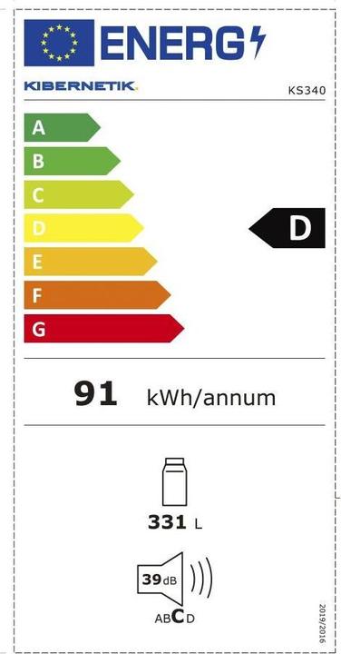 Etichetta energetica Kibernetik KS340L (335 l)