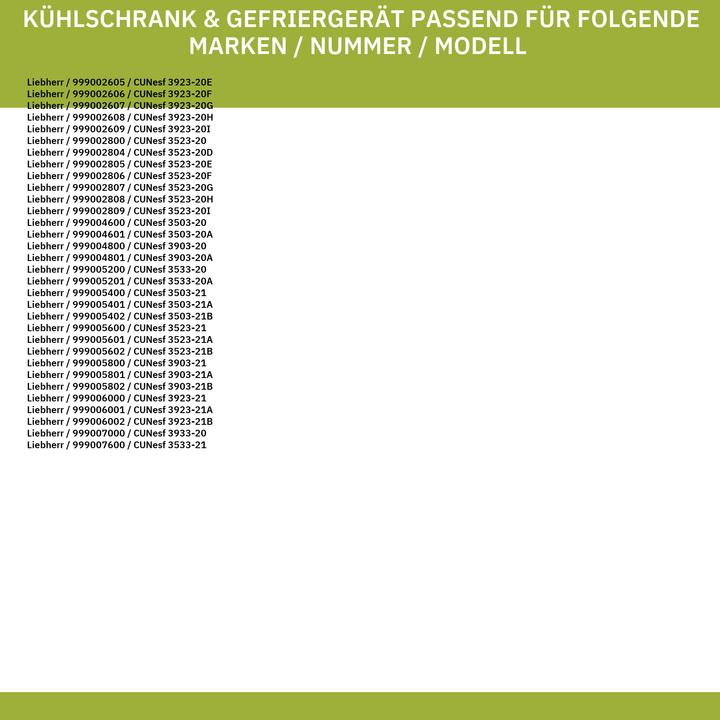 Valori nutrizionali e ingredienti Europart Maniglia per porta tipo LIEBHERR 9096532 per combinazione frigo-congelatore