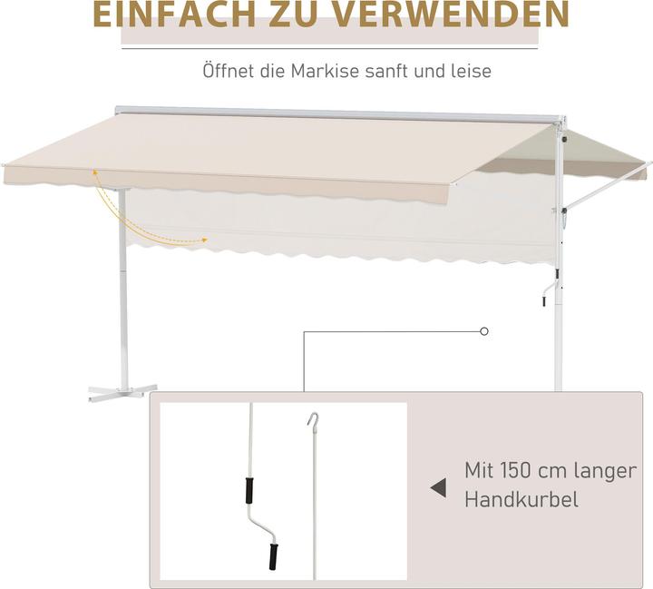 Actual product image Outsunny Garden awning with crank (3.42 m)