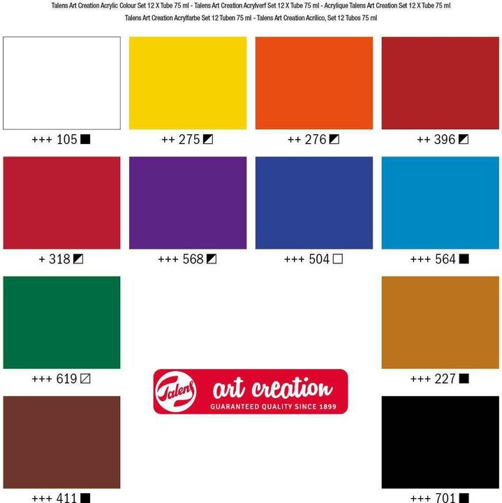 Produktbild Talens Acrylfarbe 12er Set (Mehrfarbig, 900 ml)