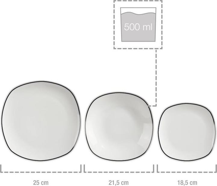Image du produit Sänger Service de vaisselle Bilgola Black Rim (36 pièce(s))