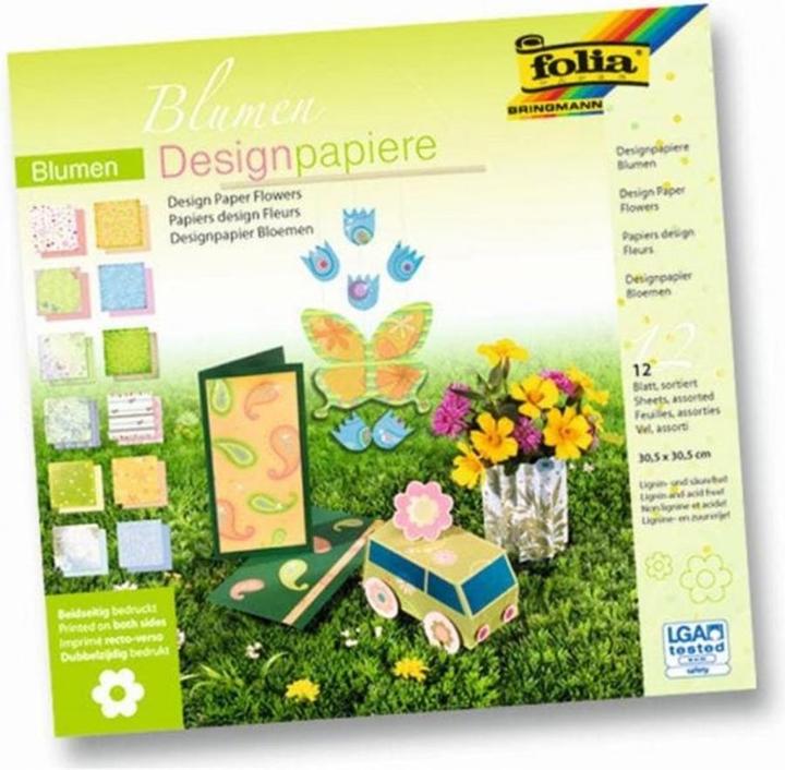 Image du produit Folia Papier à dessin pour blocs de fleurs (190 g/m², 12 x)