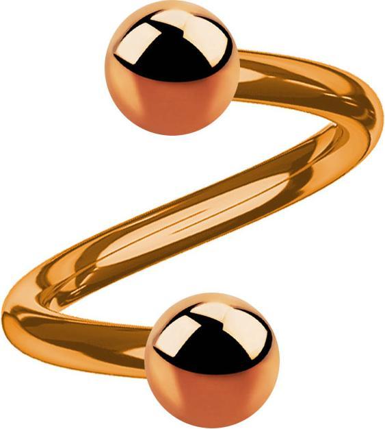 Produktbild Star Piercing Micro Spirale rosegold mit zwei Kugeln (ohne Messing, Chirurgenstahl 316L)