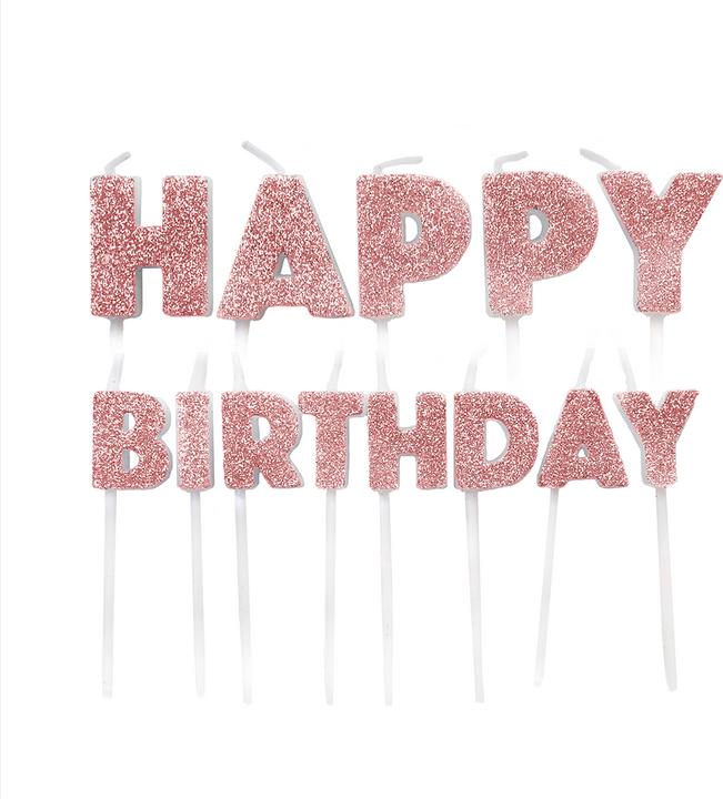Image du produit Creative Party Bougies d'anniversaire "Joyeux anniversaire" Or rose (13 x)