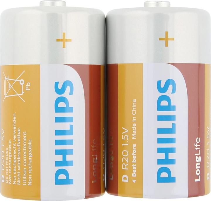 Produktbild ProPlus Philips Longlife Batterien D 2 Stück im Blister (2 Stk., D)