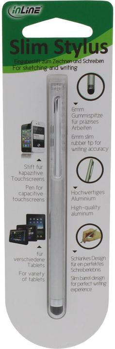 Actual product image InLine Stylus Pen for Touchscreens of Smartphone and Tablet silver