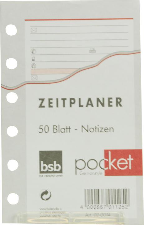 BSB-Obpacher Address inserts approx. A7 50 sheets (12 x 8 cm)