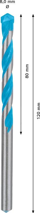 Produktbild Bosch Professional Zubehör EXPERT CYL-9 MultiConstruction Bohrer, 8 x 80 x 120 mm (8 Millimeter)