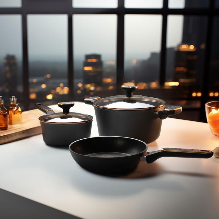 Produktbild Stoneline Cookware Set, Forged, With Pan Protections, 11pcs, Rose Gold (24 cm, Kochtopf, Aluminium)