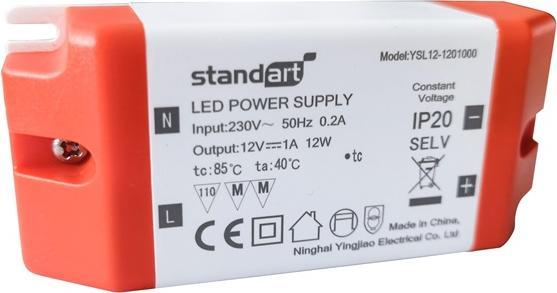 Image du produit Standart ADAPTATEUR DE PUISSANCE LED 12W 1A 12V DC IP20