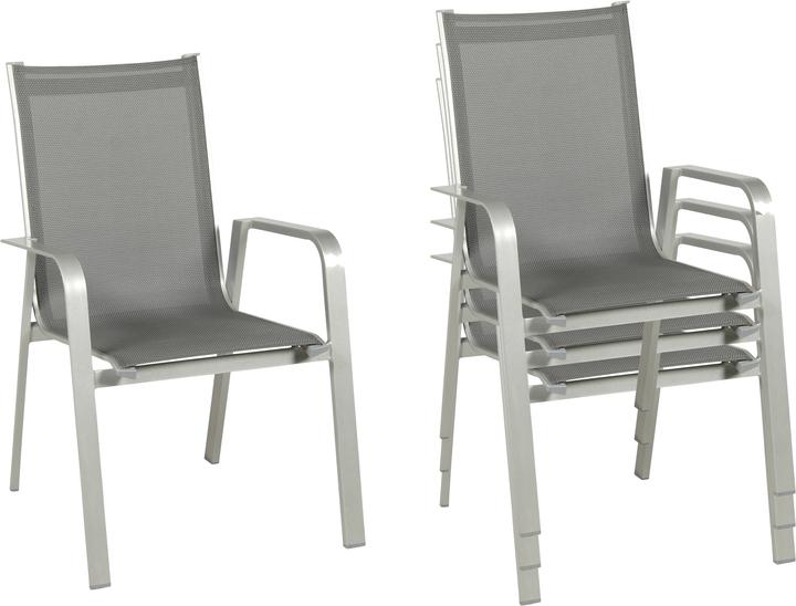 Produktbild Acamp Set 4x URBAN Stapelsessel + 1x ACAPLAN Loft Tisch 160x90cm platin-schiefer (160 cm)