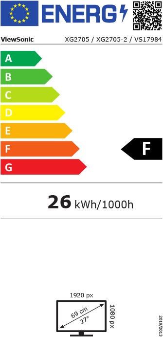 Energie-Label Viewsonic XG2705 (1920 x 1080 Pixel, 27")