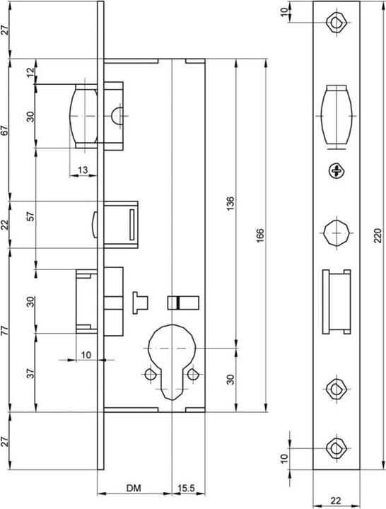 Immagine prodotto MSL Serratura con scrocco a rullo 1930 con scrocco e cilindro PRIM