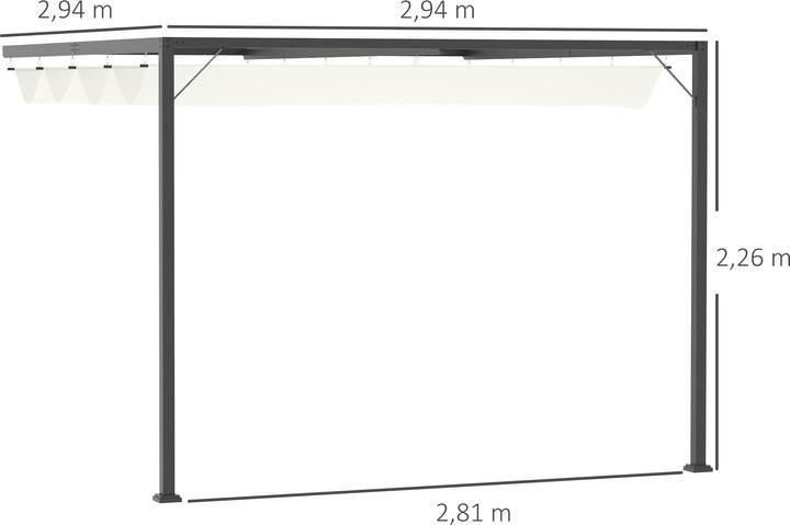 Immagine prodotto Outsunny Pergola con tetto in tessuto (300 cm, 300 cm)
