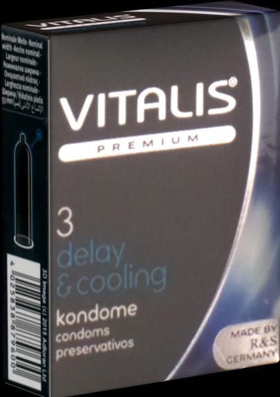 Immagine prodotto Vitalis PREMIUM "Delay & Cooling" 3 preservativi ritardanti con un eccitante effetto freddo (3 pz.)