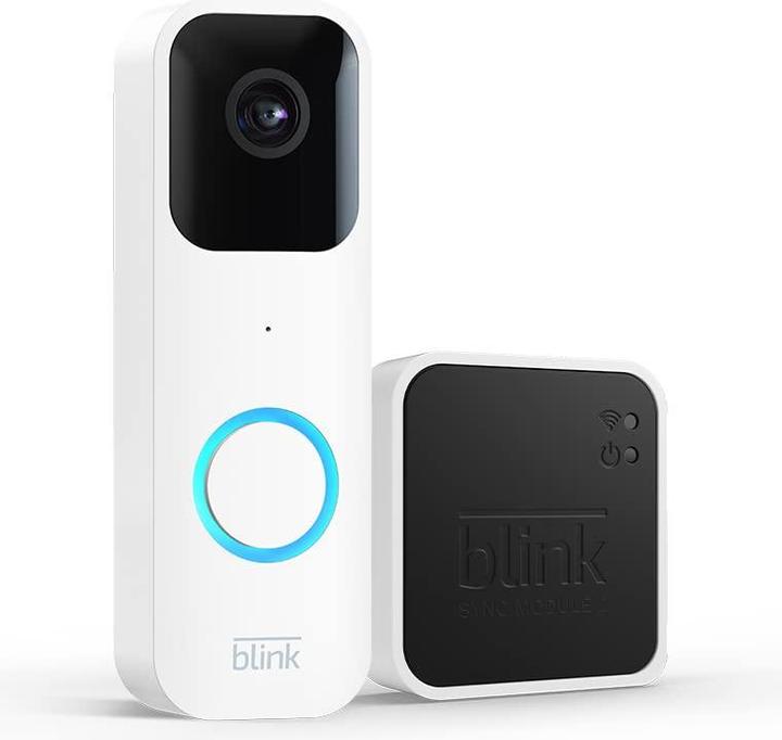 Immagine prodotto Amazon Blink Video Doorbell + Sync Module 2 - audio bidirezionale, video HD, bianco (Senza fili)