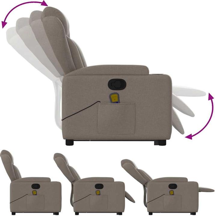 Actual product image VidaXL Massage chair with stand-up aid fabric