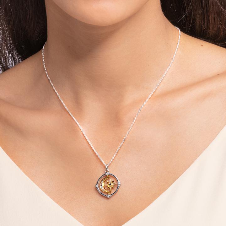 Produktbild Thomas Sabo Kette Stern & Mond gold (925er Silber, Vergoldet, Gelb, 45 - 50 cm)