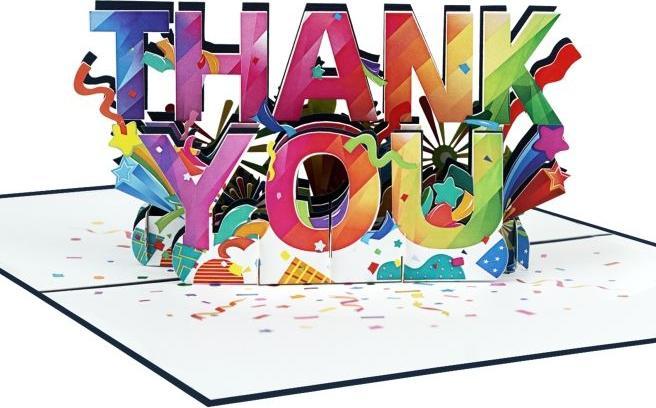 MU Classic 3D Pop-Up Dankeskarte - Thank You (1 Stk.)