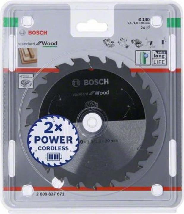 Productafbeelding Bosch Professional Zubehör Cirkelzaagblad Standaard voor hout, 165x1,5/1x10, 24 tanden